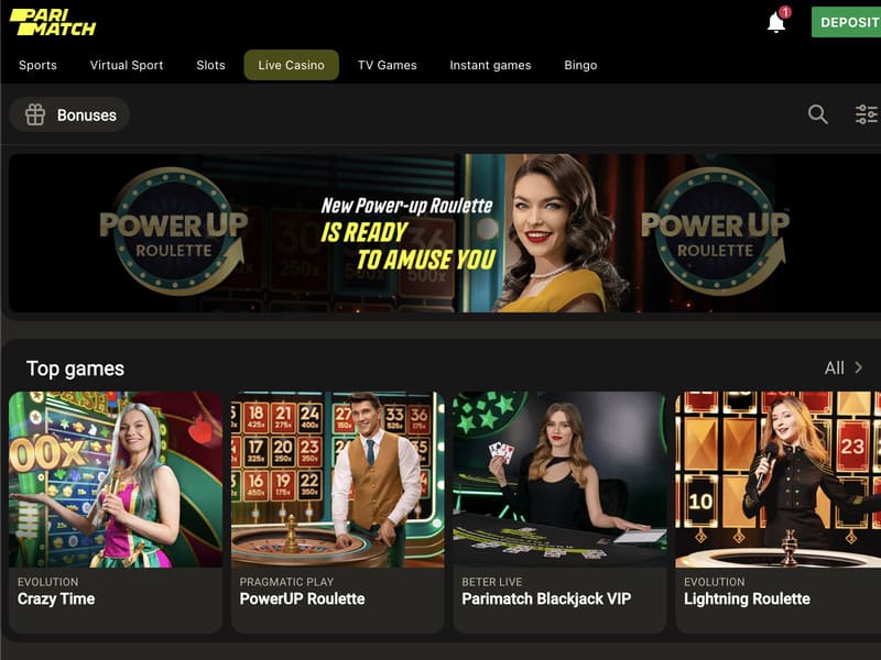 Welcome bonus for new players from Parimatch casino