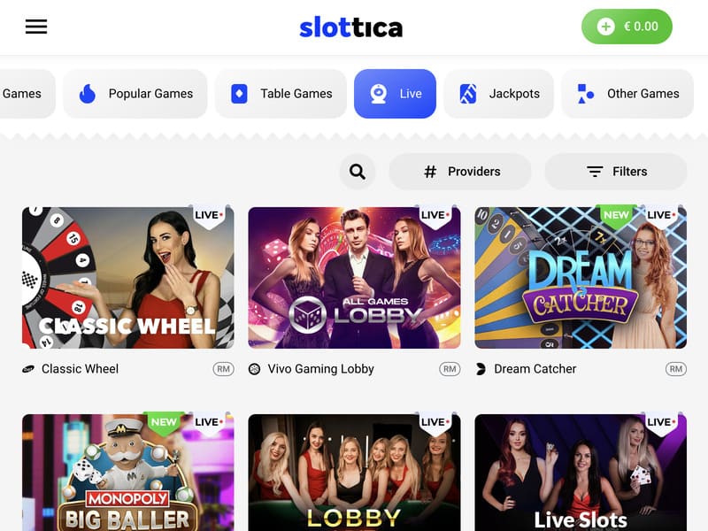 Replenishment of the balance of the gaming account at Slottica casino