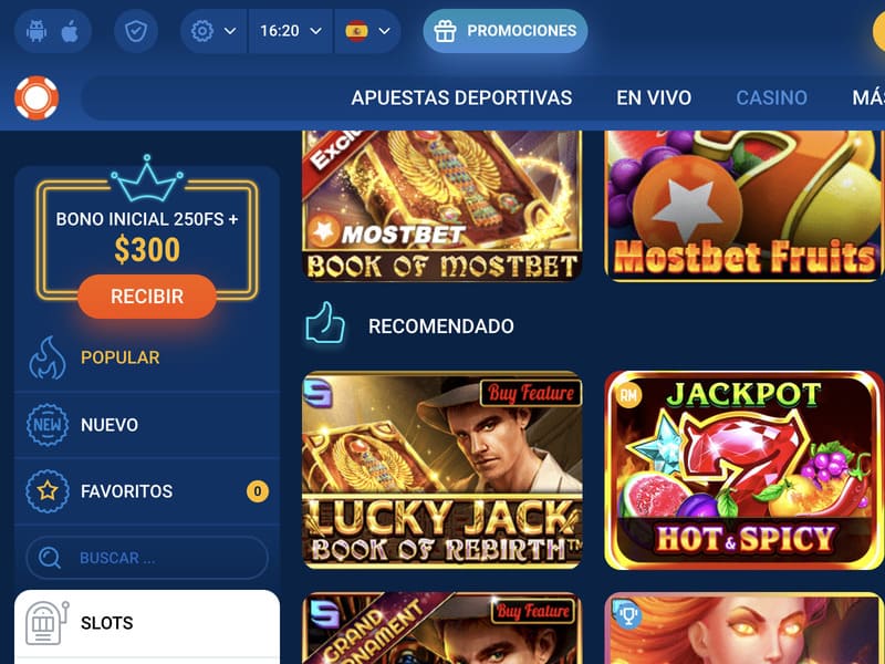 Registro en el casino en línea Mostbet