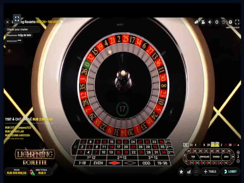 Lightning Roulette Evolution au FairSpin Crypto Casino - inscription