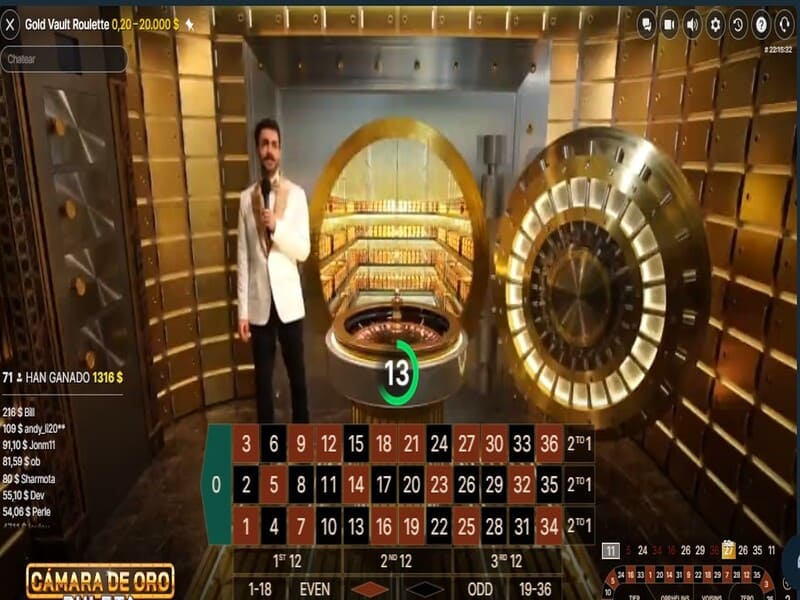 Acerca do jogo Gold Vault Roulette da Evolution 