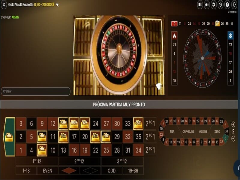 Play Gold Vault Roulette for free and for real money