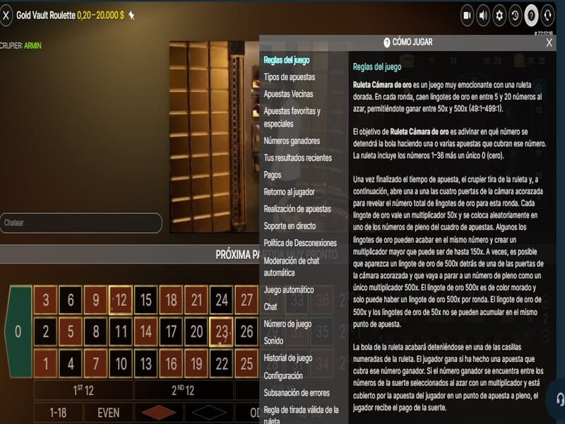 Estrategias y tácticas en Gold Vault Roulette de Evolution