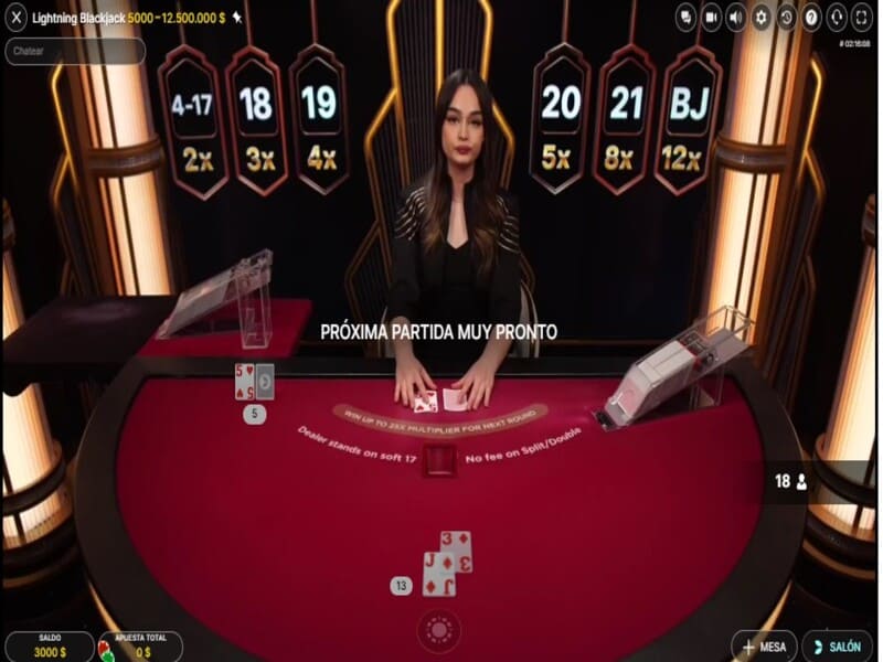 Trama y Reglas Lightning Blackjack de Evolution Gaming