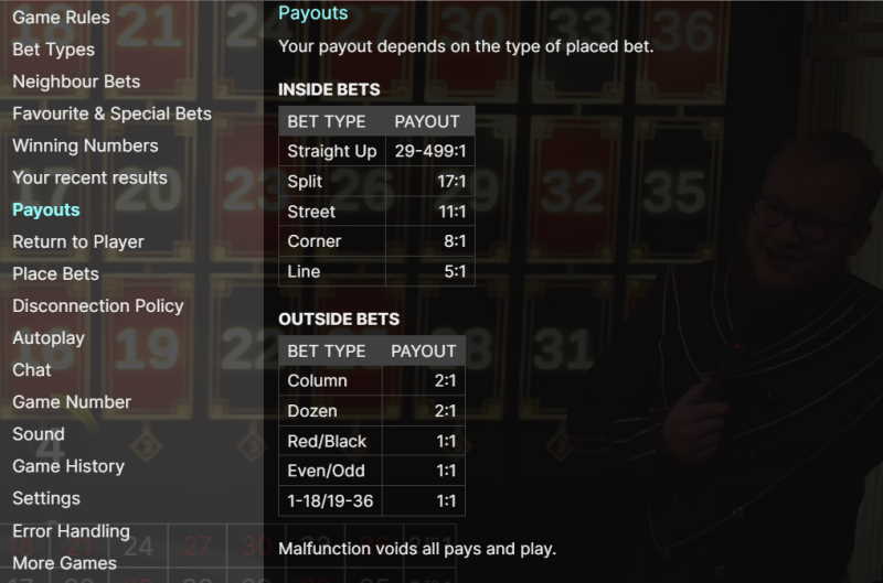 Lightning Roulette Payouts