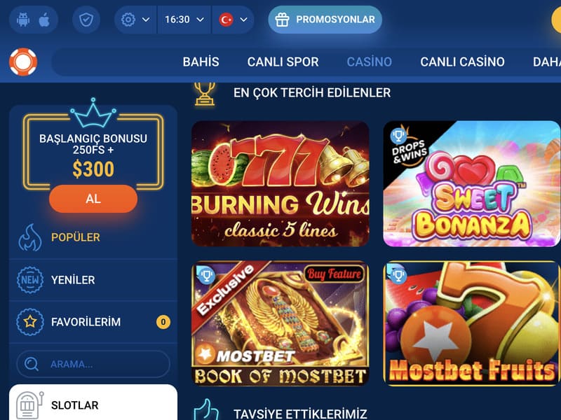 Mostbet casino online kayıt